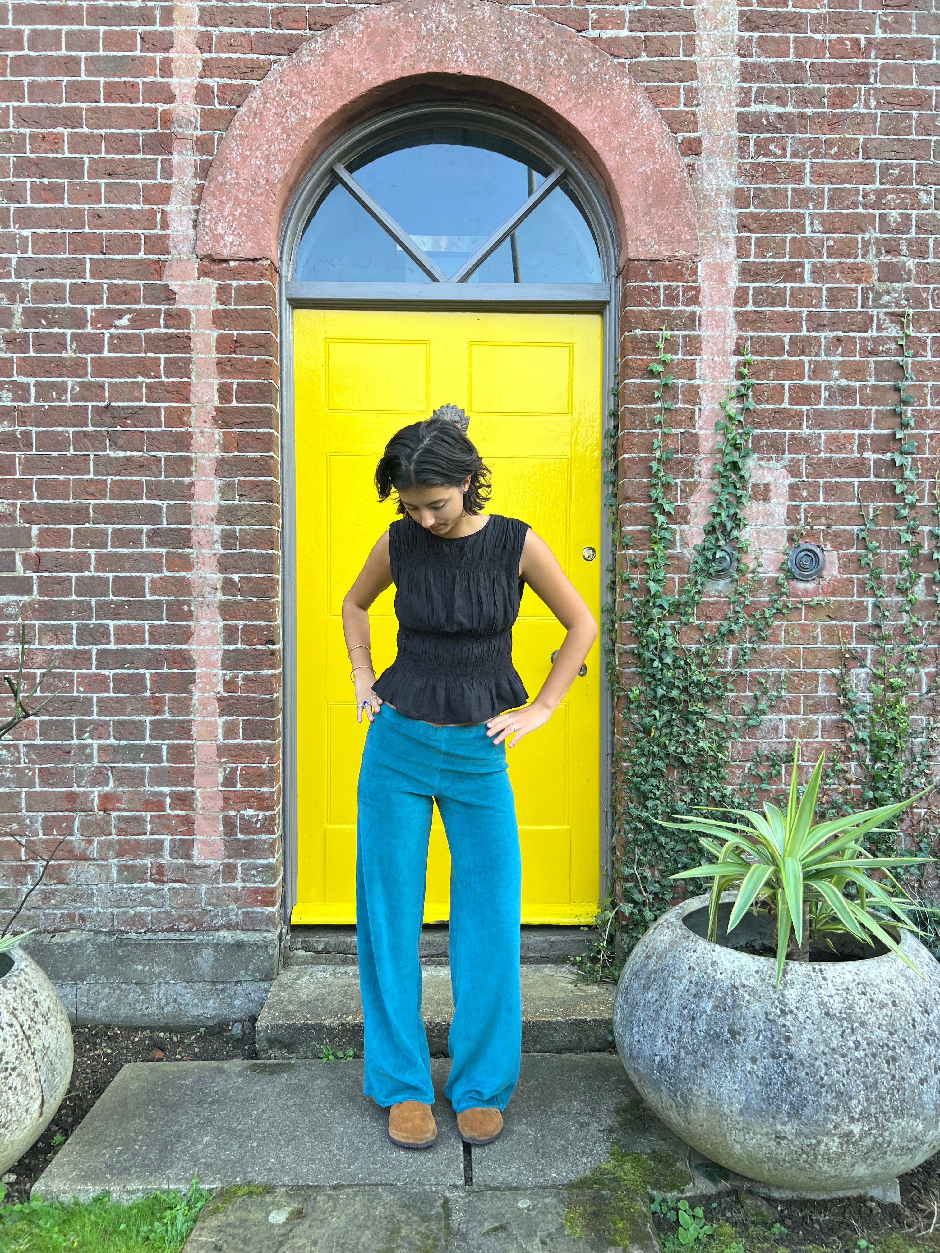 Petrol Velour Joggers